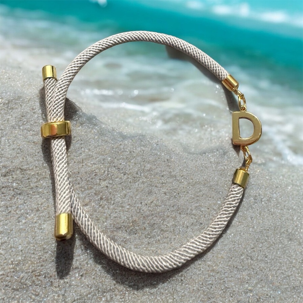 Elegant Gold and Silver Monogram Bracelet - Picture 2 of 2